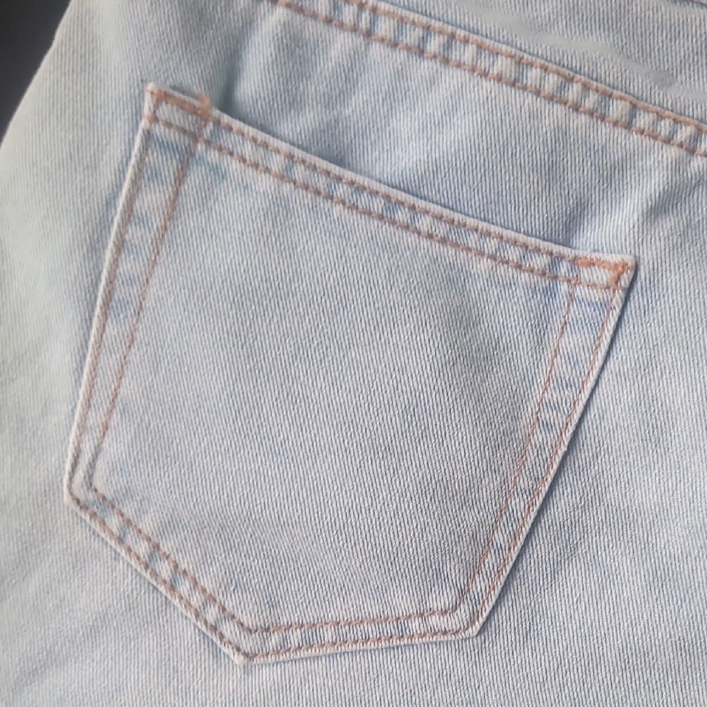 Light Blue Distressed Denim Shorts - Picture 6 of 16